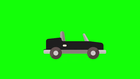 Animation-Des-Hochzeitsauto-Symbols.-Fahrzeugschleifenanimation-Mit-Alphakanal,-Grüner-Bildschirm.